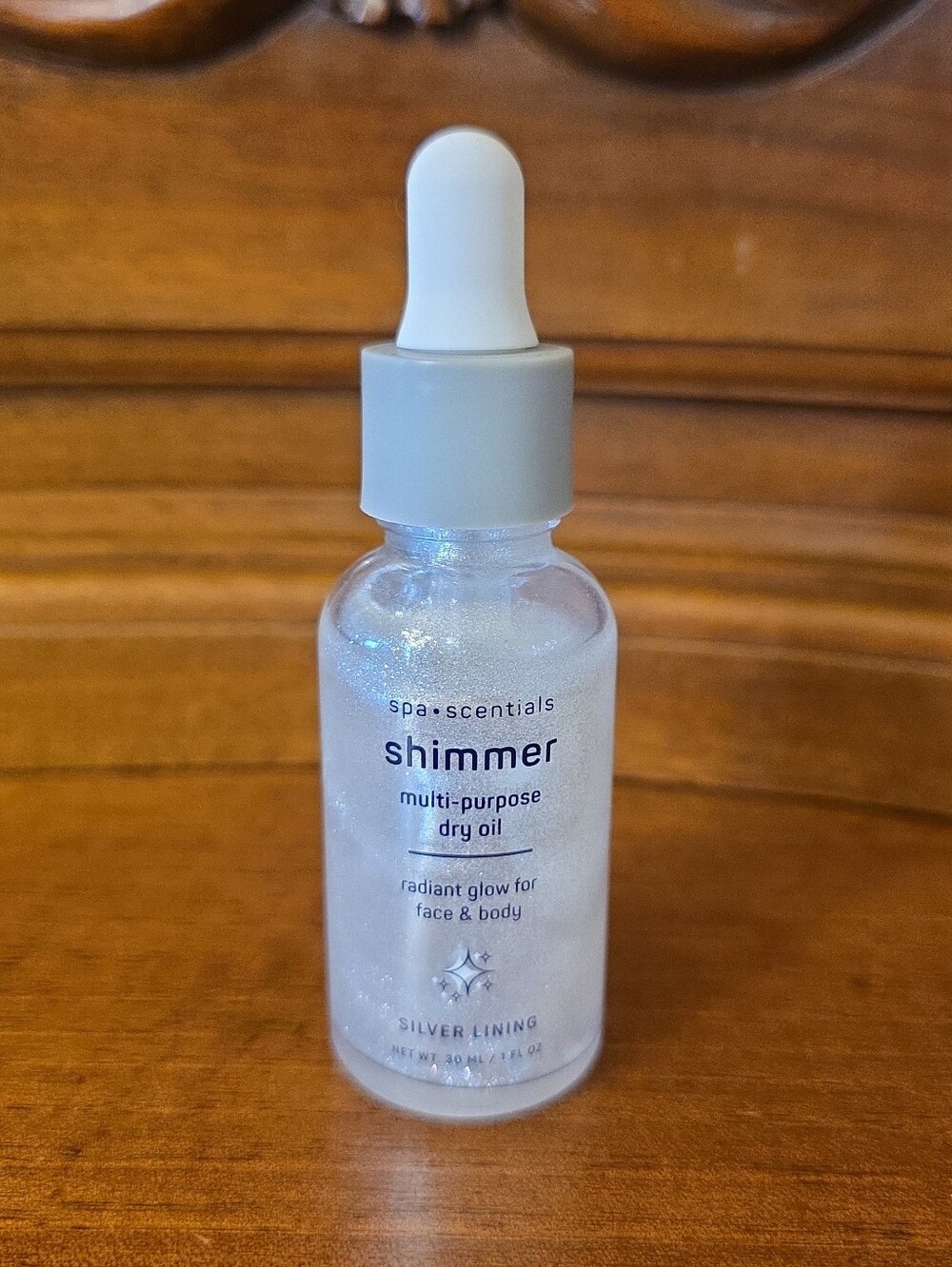 Spa•Scentials Shimmer Multi-Purpose Dry Oil *Silver Lining*, 1oz--New